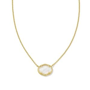 NEW KENDRA SCOTT Henley Pendant Necklace - Ivory/Gold Mother of Pearl